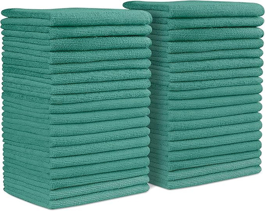 Microfiber Cleaning Cloths (Value Pack of 36) Size 16" x 16" Large, Highly Absorbent Cleaning Rags, Lint Free Towels, Reusable and Washable, Microfiber Towels for Cars