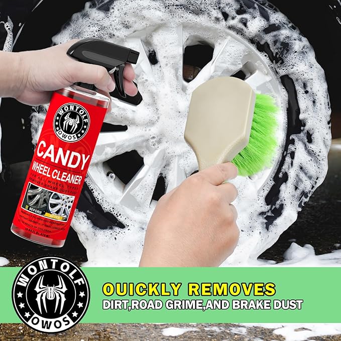 Wontolf Complete Car Wash Cleaning Kit, Car Interior Detailing Kit with Car Wash Soap, Interior Detailing Cleaner, Wheel Cleaner, Wheel Brush, Dying Towel, for Cars Trucks RVs SUVs