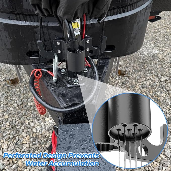 Tiiyee Trailer Chain Holder, Aluminum Trailer Towing Organizer for 7 Way Plug Cable Wire Harness Holder Cover Heavy Duty RV Tongue Jack Accessories for Outside Travel Camper