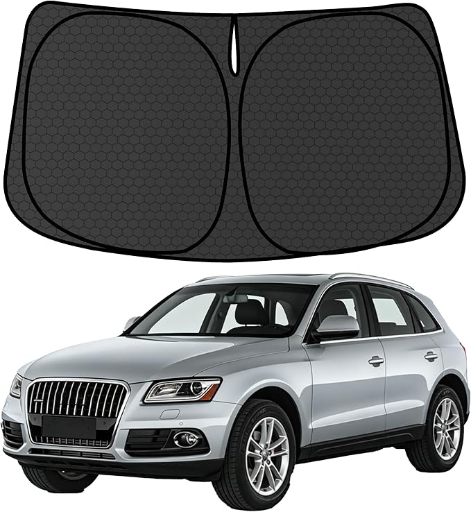 Q5 SQ5 Customized Windshield Sun Shade for Q5 2009-2017 | SQ5 2014-2017 Front Window Sunshade Visor Protector Foldable Blocks UV Rays Keep Car Cooler Accessories