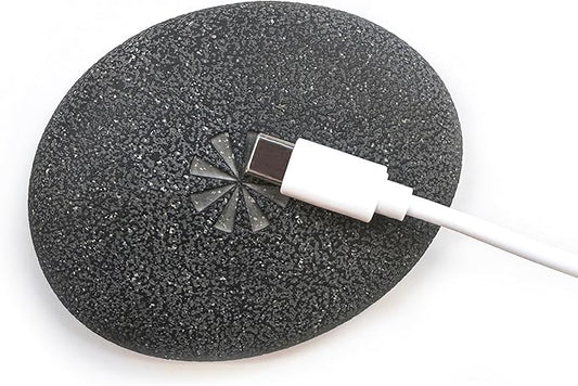 Tech Candy The Holding Stone Magnetic Cord Anchor – Weighted Desk Cable Holder for Charging Cords Universal, USB, Lightning, Magnetic Cable Organizer for Desk, Nightstand, Counter, Car, Home, Office