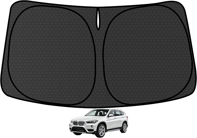 X1 F48 Customized Windshield Sun Shade for 2016 2017 2018 2019 2020 2021 2022 X1 F48 Front Window Sunshade Visor Protector Foldable Blocks UV Rays Keep Car Cooler Accessories
