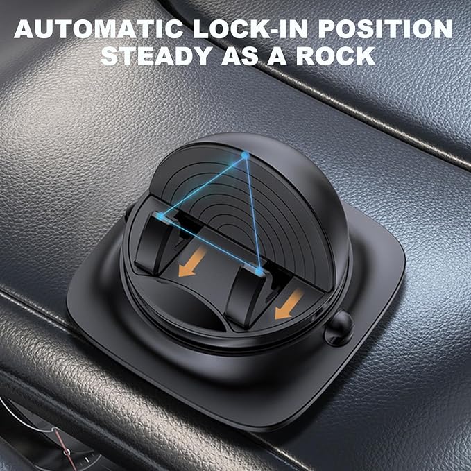 Dashboard Phone Holder, Car Mount Stand, 3.82 Inch Organizer with Cable Feature, Adjustable Non-Slip Base with Secure Build, Navigation Gear for Driving, Travel Accessories for Smartphone Tablet Truck