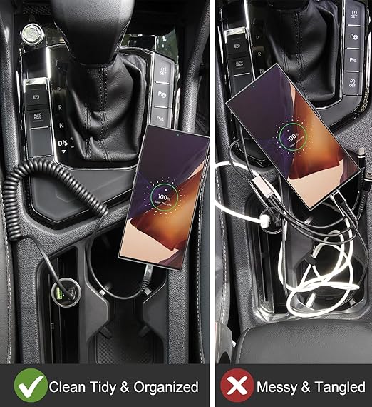 USB Type C Charger Cable Fast Charging, [2-Pack, 3ft] Coiled USB A to Type C Charger Cord for Car USB-C Cable Compatible with iPhone 17/16/15/Plus/Pro/Pro Max/Samsung Galaxy A10e A20 A50 S20 S10E