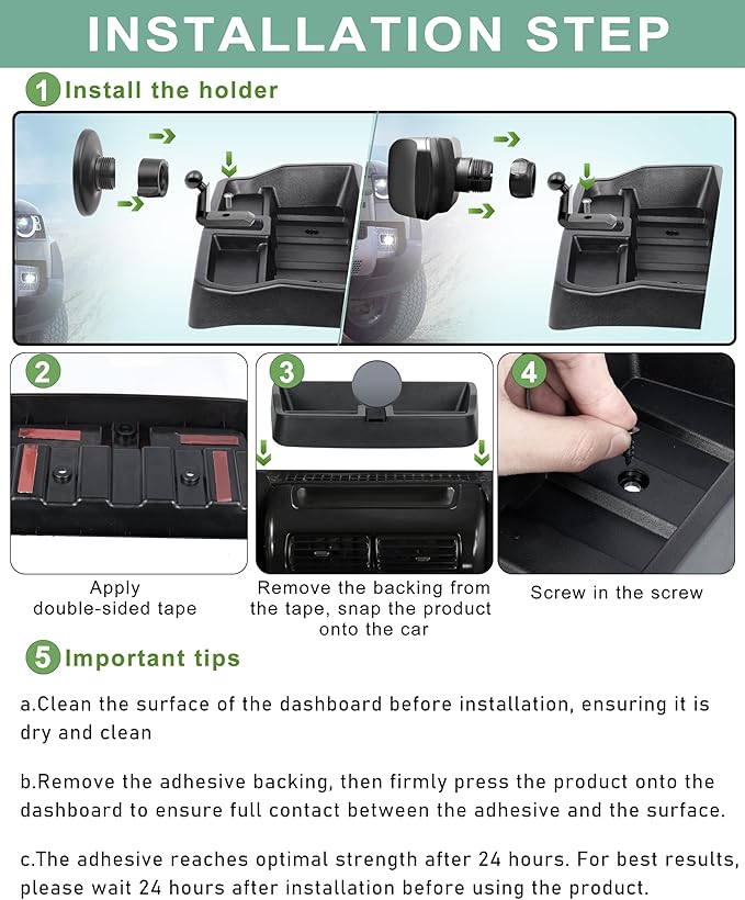Magnetic Wrangler TJ Phone Mount, Phone Holder for Wrangler TJ Compatible with TJ 1997-2006, Wrangler TJ Accessory for Car Dashboard