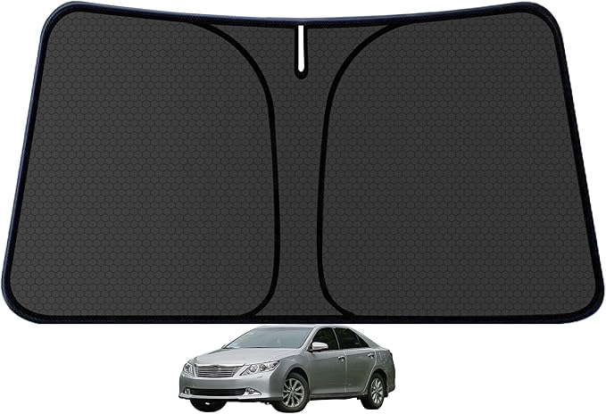 Camry Customized Windshield Sun Shade for 2018-2024 Camry TLE | XLE | SE | XSE | Hybrid Front Window Sunshade Visor Protector Foldable Blocks UV Rays Keep Car Cooler Accessories