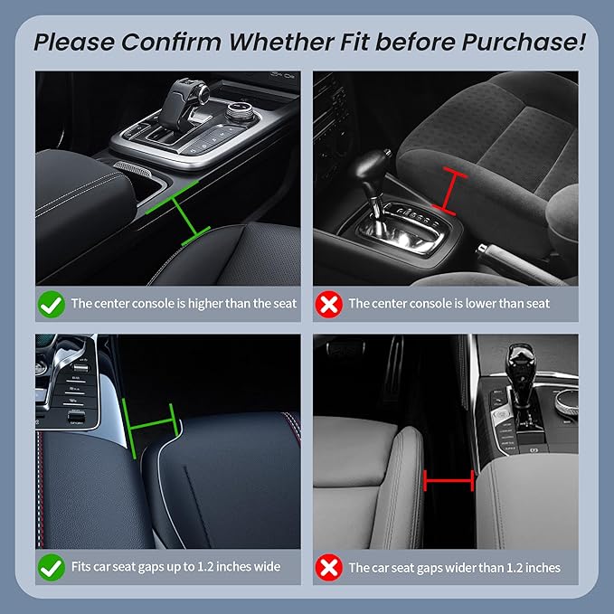 2 Packs Universal Fit Car Seat Gap Filler Organizer, Premium Leather Anti-Drop Car Side Gap Storage with Cup Holder for Phone, Keys, Sunglasses & Drinks (Brown)