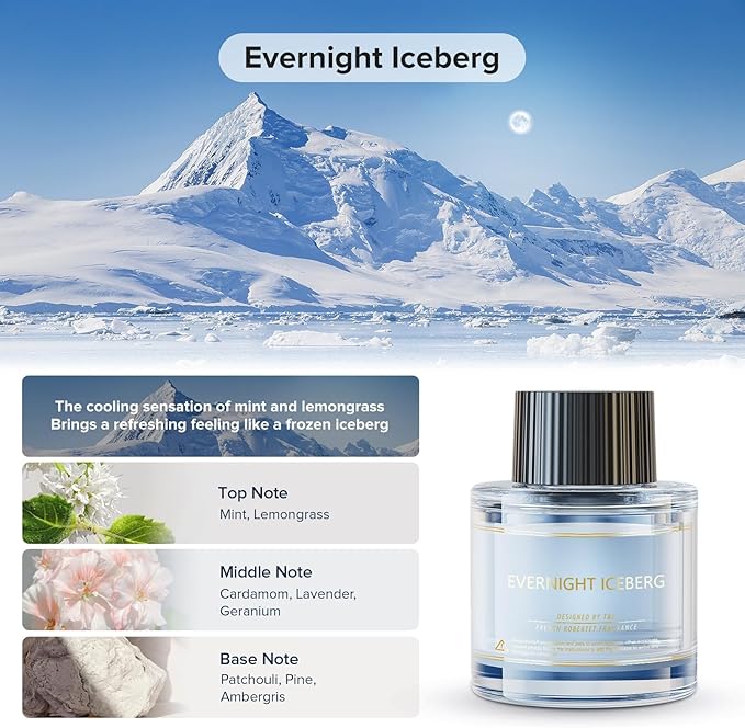 Ceeniu Car Air Fresheners - F26/CF12 Car Perfume Refill 45ml - Evernight Iceberg - Natural Plant Extracts - Long Lasting - 0% Alcohol 0 Additives