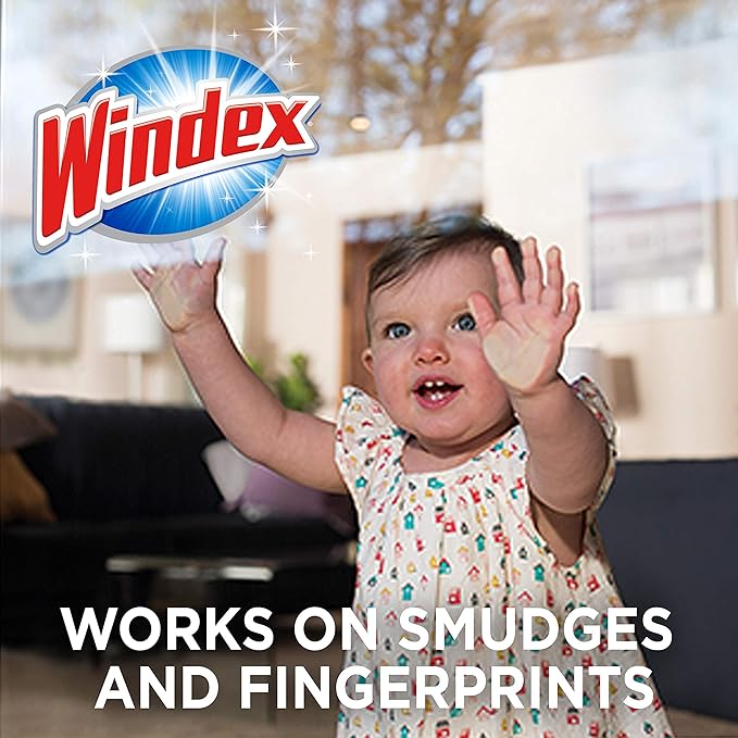 Windex Wipes Glass Cleaning, Pre-Moistened Glass and Surface Wipes to Clean Home Surfaces, Household Essentials, Original Scent, 38 Count (Pack of 1)