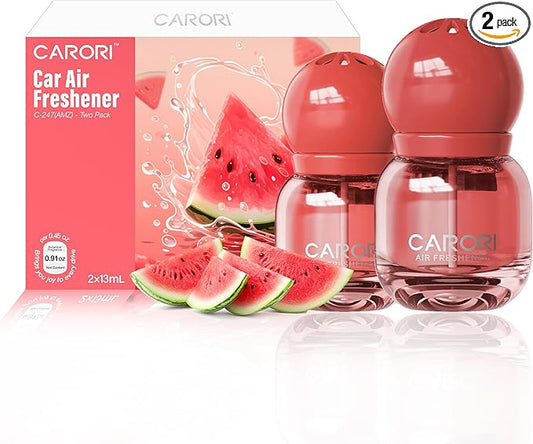 Carori Cute Car Air Freshener 2 Pack, Lightbulb-Shaped Car Fresheners, Automotive Vent Clip, Long Lasting Scent, Essential Oils, Cute Car Accessories for Women, Watermelon Candy Scent