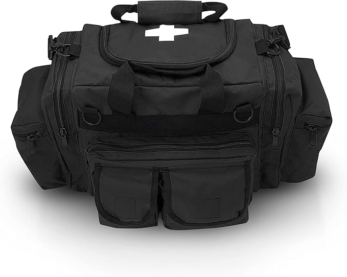 ASA TECHMED First Aid Responder EMS Emergency Medical Trauma Bag Deluxe, Black