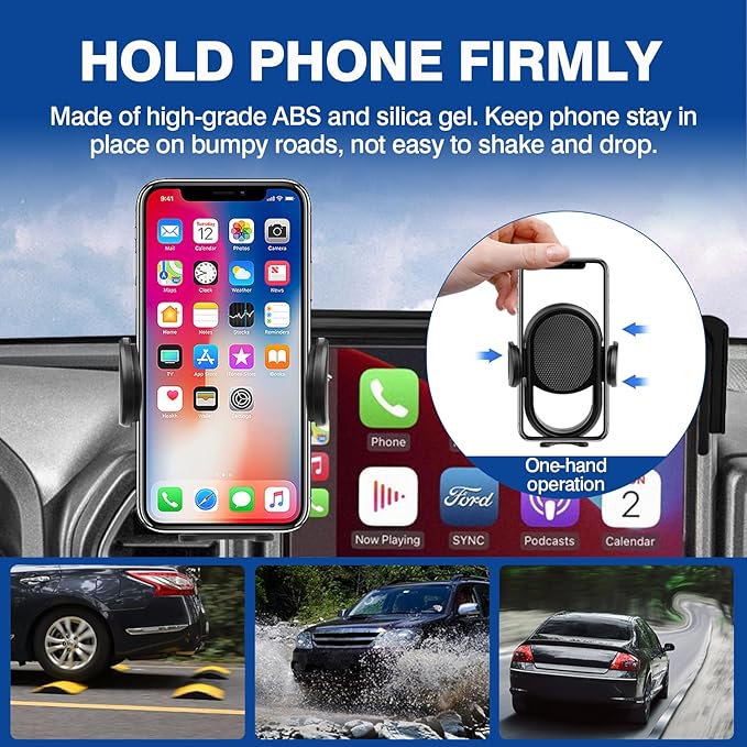 Autorder Car Phone Holder for 2021-2024 Ford Bronco Sport Accessories Phone Mount 8-Inch Screen Cell Phone Automobile Cradles Hands-Free 360 Degree Rotation