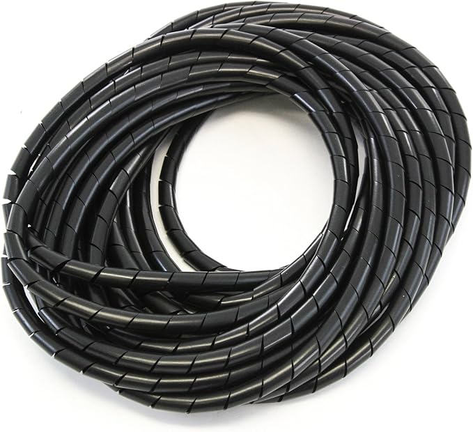 66FT PE 3/8 Inches (10 mm) Black Polyethylene Spiral Cable Wire Wrap Hydraulic Hose Wrap Tube Cable Management Protector Sleeve PC Manage Cable for Car Computer Cable Wire Holder Organizer PC and TV