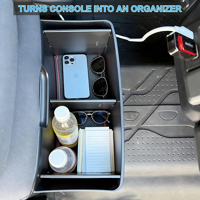 Floor Console Hanging Organizer with Divider for 2019-2026 Chevy Silverado/GMC Sierra 1500&2020-2026 Chevrolet Silverado/Sierra 2500HD 3500HD Jump Seat Accessories Fit Only Split-Bench Folding Seat