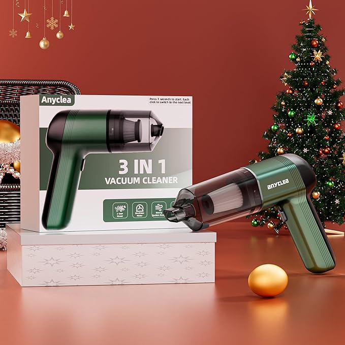 Handheld Vacuum Cordless, 12000Pa Strong Suction Hand Car Vacuum Portable Cordless Rechargeable, Mini Vacuum with Multi-Nozzles & Washable Filter for Car, Home, Office, Pet