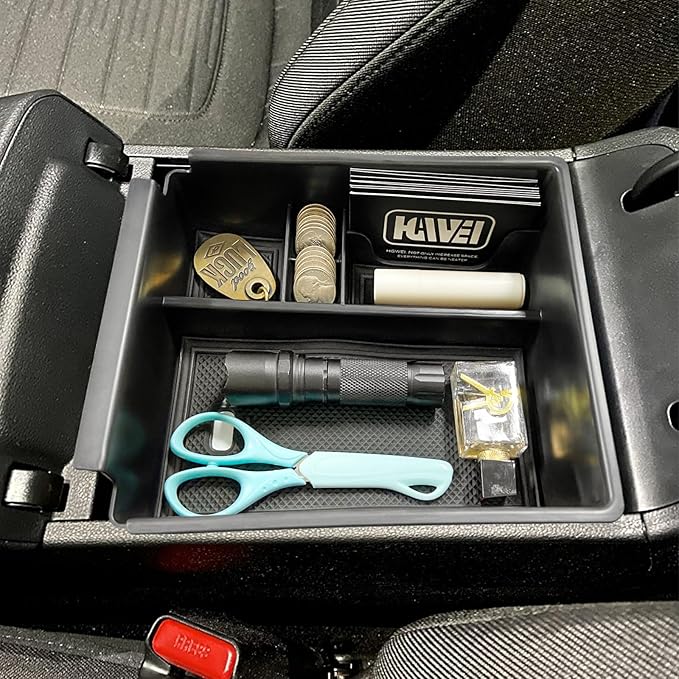 HGWEI Center Console Organizer Compatible with 2022-2024 Hyundai Tucson & Santa Cruz 2022-2026 Interior Accessories Armrest Storage Box Insert Tray (Not for 2025 Limited/Hybrid/Plug-in Hybrid) Black