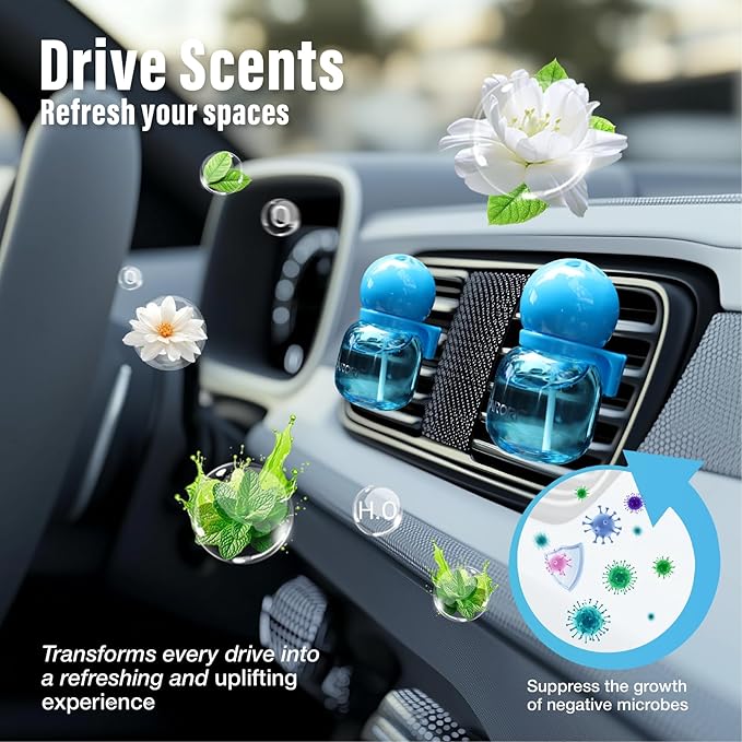 Carori Cute Car Air Freshener 2 Pack, Lightbulb-Shaped Car Fresheners, Automotive Vent Clip, Long Lasting Scent, Essential Oils, Cute Car Accessories for Women, Fresh Scent