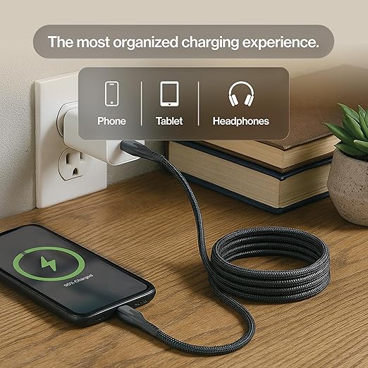 Statik MagStack USB to USB C Cable, A to Type C Charger Fast Charging Phone Charger Cord, On The Go Magnetic Charging Cable for Car, Compatible with iPhone 16 Pro Max, Galaxy S24, 27W 6FT, 5-Pack