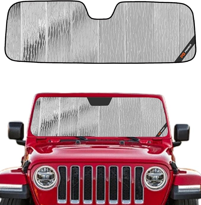 Pigenius Windshield Sunshade for Jeep Wrangler 1997-2006 Custom Front Window Shade - AstraGuard