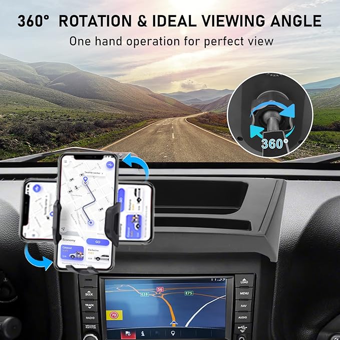 Kaishengyuan Upgraded Phone Mount for 2011-2017 Jeep Wrangler JK JKU, Multi-Mount Phone Holder Dash Tray Storage Box System Kit with Extension Arm Metal Rod