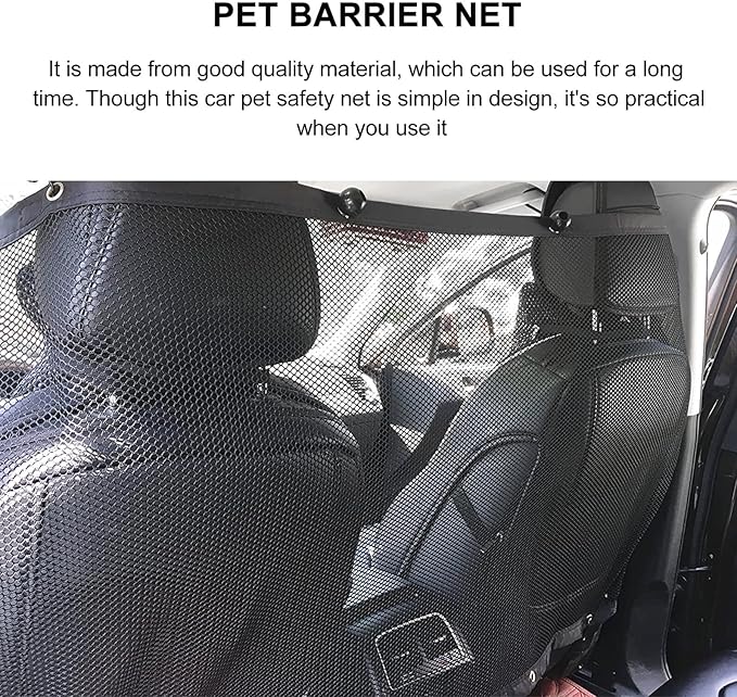 BESPORTBLE 2 Sets Car Dog Barrier Net Pet Safety Fence Mesh Practical Rear Seat Divider for Suvs Trucks Easy Install Protective Separation Fence for Pets