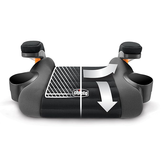 Chicco GoFit Backless Booster Car Seat Without Latch Attachment, Travel Booster Seat for Car, Portable Car Booster Seat for Children 40-110 lbs., Shark/Black/Grey