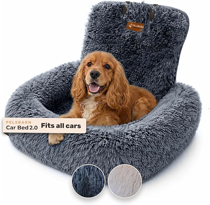 Pelsbarn Soft Comfortable Dog Protecting Car Bed 2.0 Small (Dark Grey)