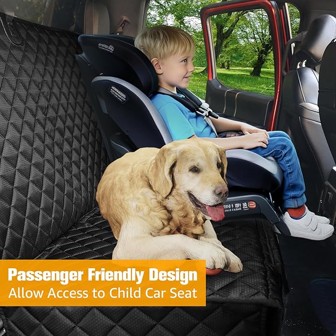 PETICON Dog Car Seat Covers for Truck Ford f150/Ram1500/Chevrolet Silverado 1500, Waterproof Pet Back Seat Cover for Trucks, Scratchproof Nonslip Durable Rear Seat Cover for Dogs
