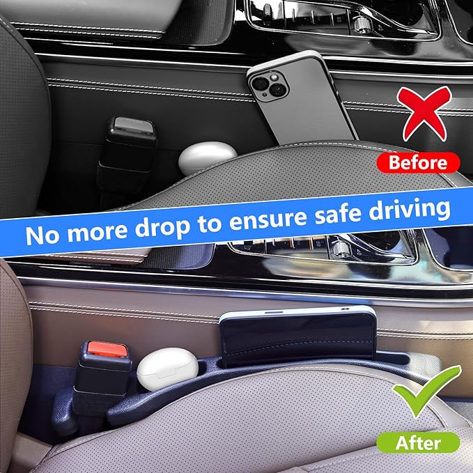 【Compatible with Nissan Sentra】 Seat Gap Filler,No Drop Seat Guard Compatible with Nissan Sentra,Drop Seat Guards for Cars(2Pcs),Emergency Keychain Car Escape Tool(2Pcs)