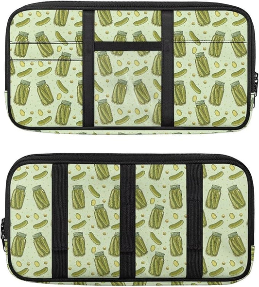 Car Sun Visor Organizer Easy to Store Car Visor Organizer with Multi-Pocket Card Holder Cars Interior Accessories Universal Fit for Most Cars SUV, Cucumbers Print