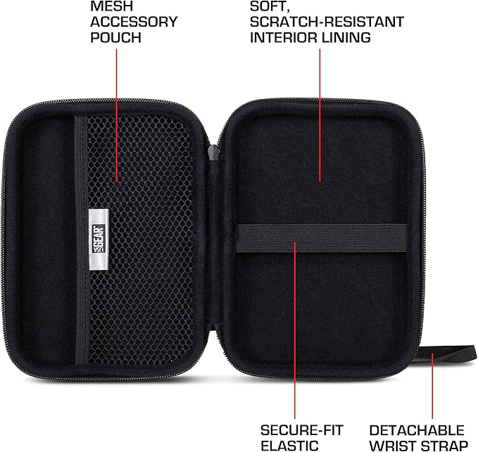 USA Gear Hard Shell Electronics Organizer 7.5 Inch Travel Case - Cable Organizer with Scratch Resistant Interior, Compatible with Garmin GPS, Portable Hard Drive, Phone Charger & More - Galaxy