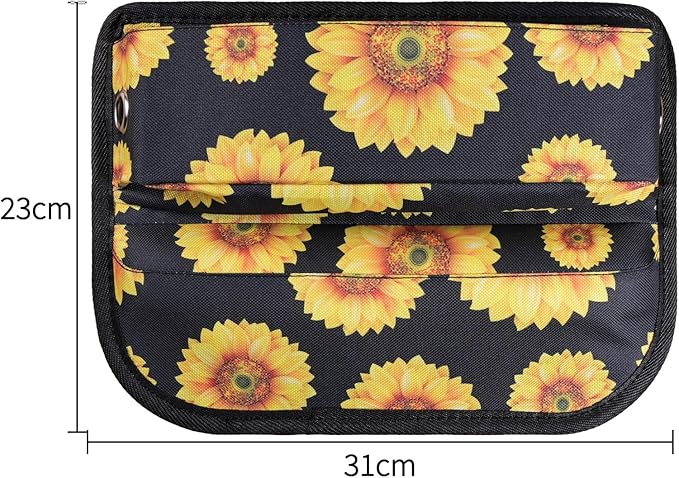 Universal Fit Car Seat Gap Filler Organizer Front Seat Set Divider Crevice Pockets Storage Box Auto Interior,Prevent from falling through gaps,Holds Glasses Phone key (1, Sunflower pattern)