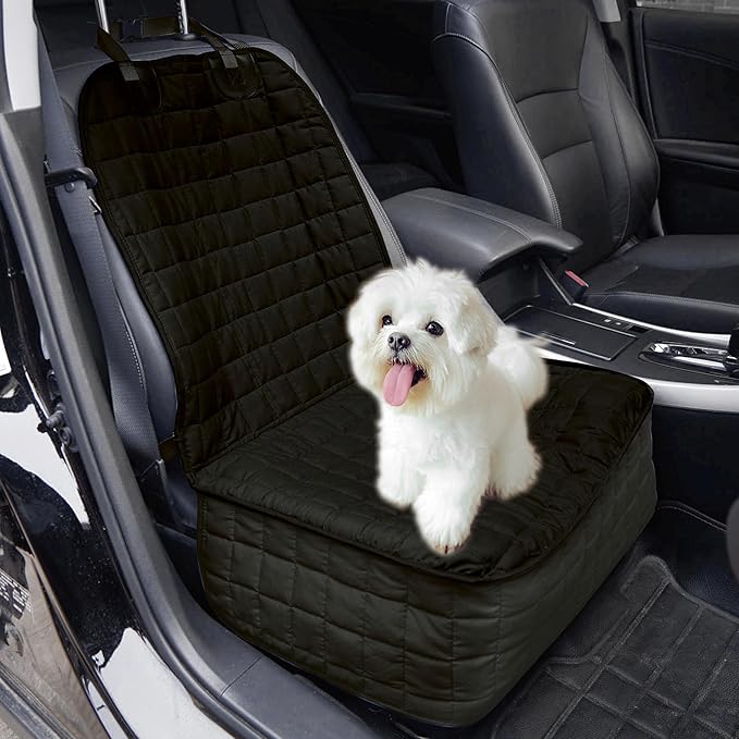 Elegant Comfort Premium Pet Car Seat Cover for Front Seat, Luxury Microfiber Car Seat Protector, Heavy Duty and Durable, Non-Slip and Waterproof Car Seat Cover for Trucks, Cars, and SUVs, Black