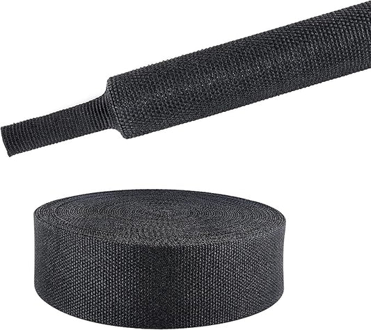 1" - 18 feet Braided Cable Management Sleeve 2 in 1 Heat Shrink Fabric Tube Wrap Organizer Cover Cable/Wire/Harness/Hose Sleeving