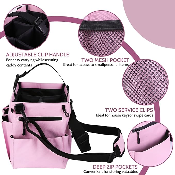 Large Wearable Cleaning Caddy Bags with Handle and Shoulder and Waist Straps,for Cleaning Supplies,for Furniture Storage,Car Organizer