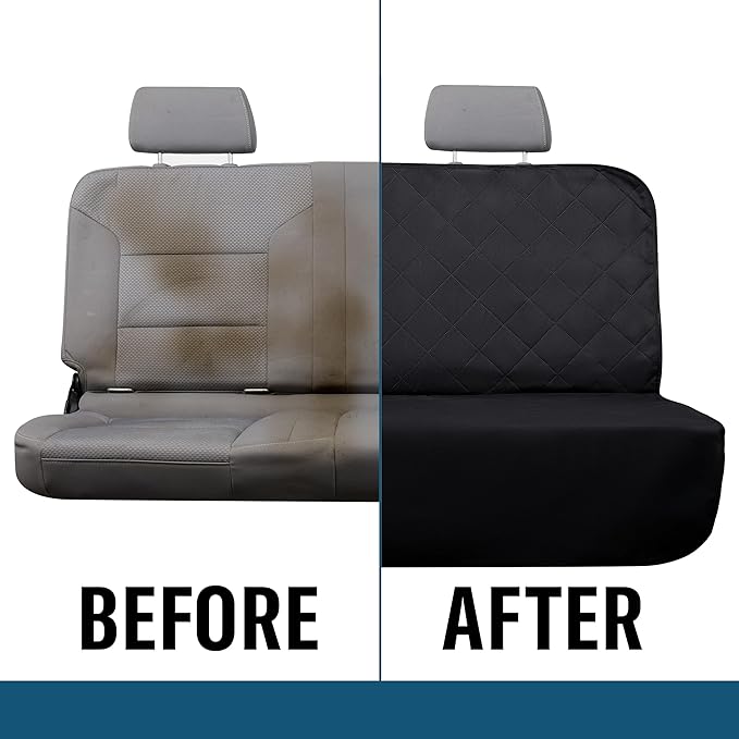 Custom Accessories Quilted Pet Hammock Seat Cover, Car Seat Covers for Pets, Universal-Fit Automotive Seat Covers, Interior Accessories for Car, Truck, SUV, Car Seat Protector - Black