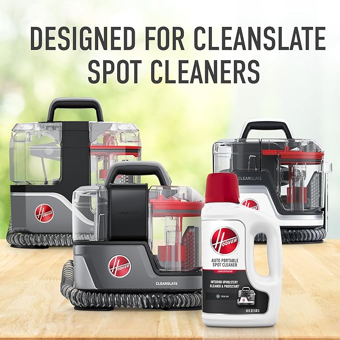 Hoover Auto Portable Spot Cleaner Solution, 64 oz., Fresh Car Scent, Car Interior Upholstery Cleaner and Protectant, Tackles Tough Stains and Pet Messes, Designed for Hoover CleanSlate Spot Cleaners