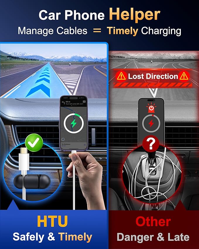 HTU [2026 True Military-Grade Magnetic Car Mount Vent [Upgraded Strongest Magnet & Metal Hook] for MagSafe Phone Holder Car for iPhone 17 16 15 14 13【Patent & Safety Cert】, Non-Charging, Misty Gray