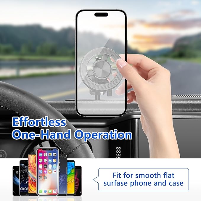 sukemichi Magnetic Phone Mount for 2024 Jeep Wrangler - Adjustable Smartphone Bracket Cell Phone Automobile (Magsafe Phone Mount)