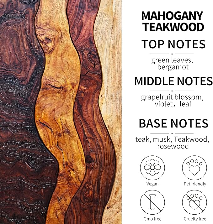 2-Pack Car Fresheners Long Lasting & Car Deodorizer - Mahogany Teakwood Hanging Car Air Freshener for Men and Women, Car Necessities & Scent Diffuser by VUTOLLOSA