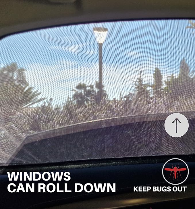 XL/Car Side Window Shades for Baby (9 Sizes/2 Pack). Full-Coverage No-Gaps Stretchy Mesh, Real Block of 96.25% UVA. Sun, Heat & Privacy Protection. Camping Bug Screen. Roll Down Windows | Qualizzi®
