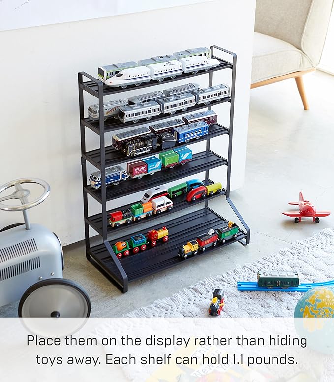 Yamazaki Home Tower Train Storage Display | Hotwheels Model Car Display | Kids Toy Storage - Steel