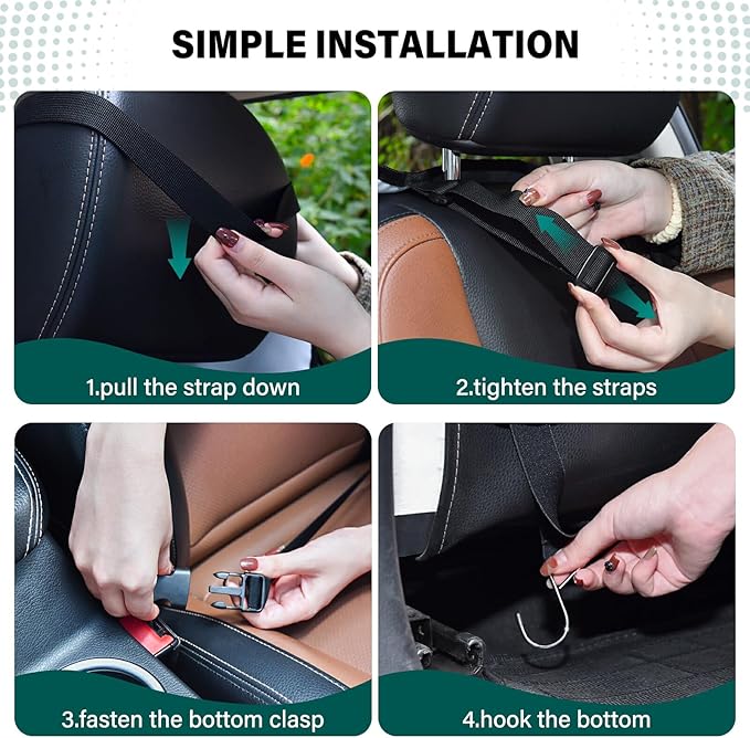 2 Pack Back Seat Car Organizer with Storage Pockets Kick Mats Back Seat Protector Hanging Car Organizer Automotive Seat Back Cover Organizers Mushroom Colorful Pattern
