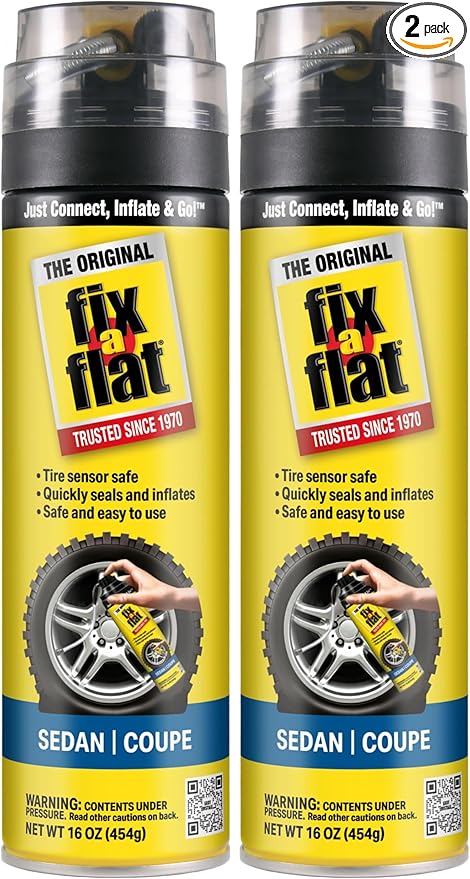 Fix-A-Flat Tire Repair, 16 oz, 2-Pack | Emergency Use | Eco-Friendly Formula | For Standard Tires | Universal Fit