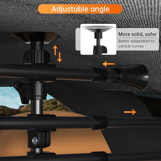 Topteng Adjustable Metal Pet Barrier for SUV, Car & Trucks Dog Car Guard gate Travel Barrier Big Dogs, Heavy-Duty Secure, Easy to Install & Store Universal Vehicles
