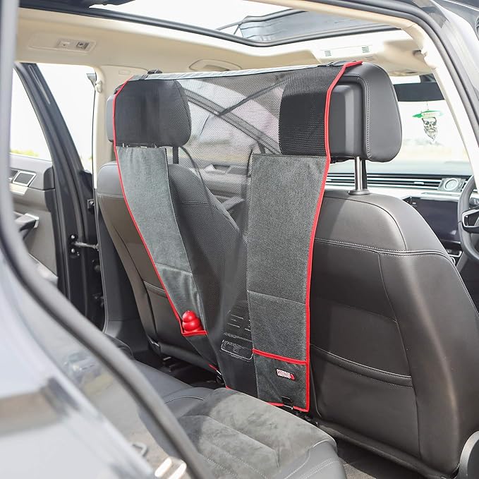 KONG Dog Car Barrier - Protective Mesh Net Car Seat Divider for Pets with Adjustable Straps