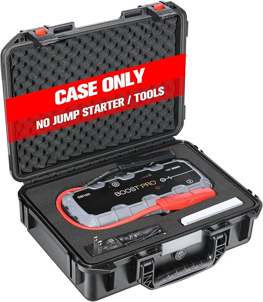 Hard Case for NOCO Boost GB150 – 3000A UltraSafe Jump Starter Box for 12V Boost Pack Power Bank, Jumper Cables & Accessories | Waterproof Hard Storage Box Portable Organizer for Travel (Black)