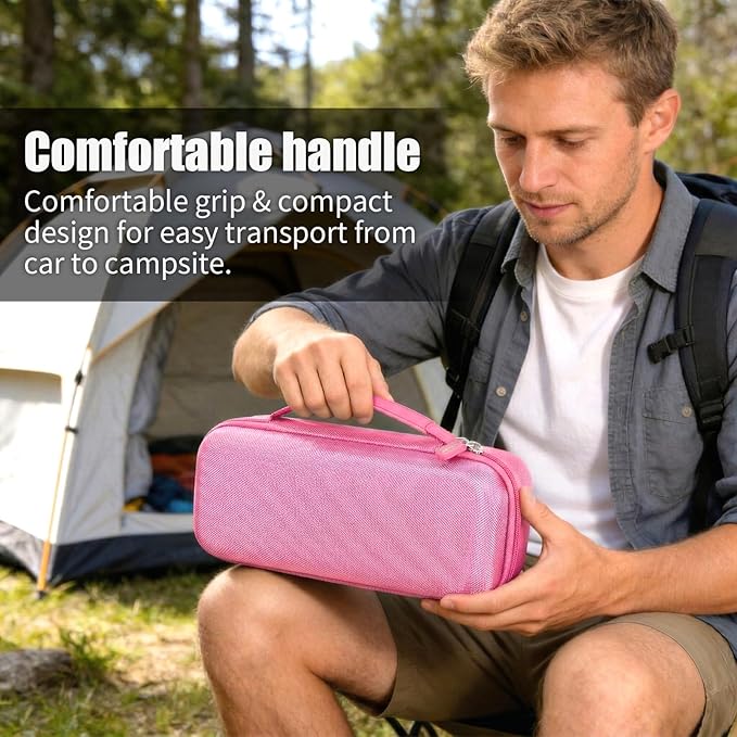 casmilee Case for Halo Bolt 58830/57720/ Air 58830/ ACDC Max 55500/ PaL 1000/ Air+ 1750/ Ultimate 2 Portable Emergency Power Kit, Holder for Car Jump Starter and Extra Accessory- Pink (Box Only)