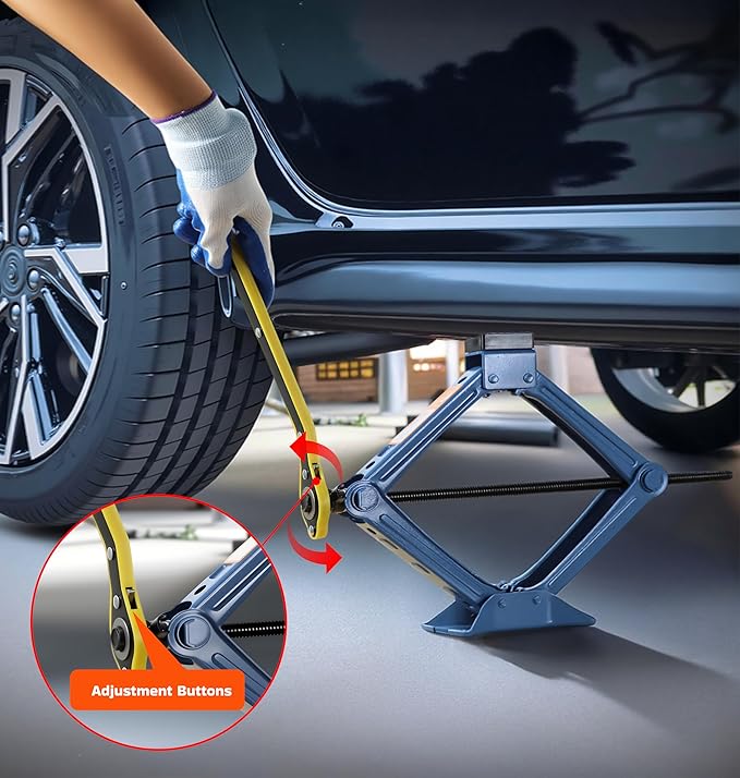 LARBANKE Car Jack Kit, 2.5 Ton (5511lbs), 16.5'' Portable Non-Slip Scissor Lift Jacks, Car Jack 8 Piece Set with Ratchet and Tire Replacement Kit for Sedan, MPV, SUV