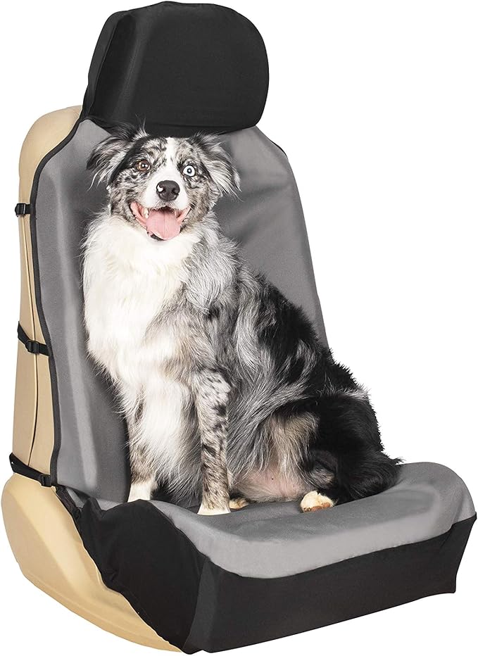 PetSafe Happy Ride Waterproof Bucket Seat Cover for Dogs and Pets - Fits Cars, Trucks and SUVs - Waterproof Area Protection - Grey